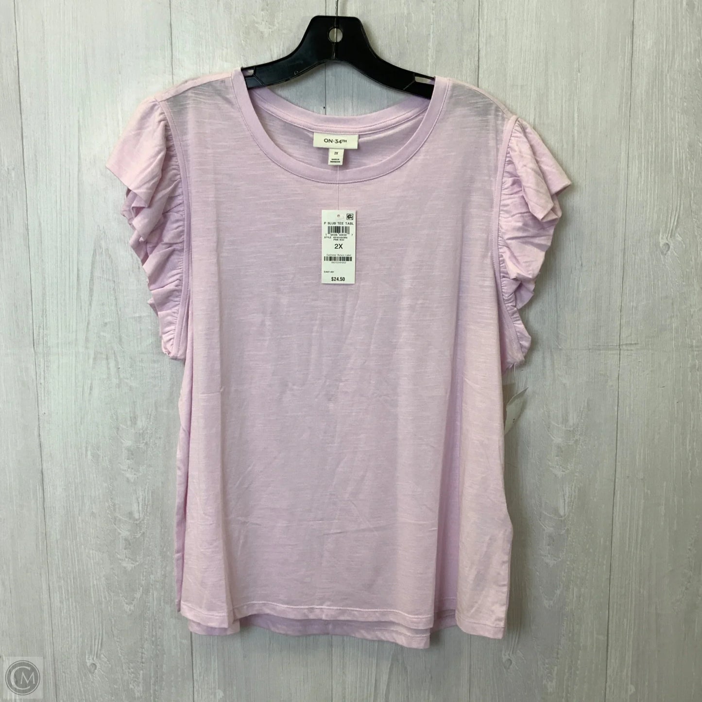 Top Short Sleeve By Clothes Mentor In Pink, Size: 2x