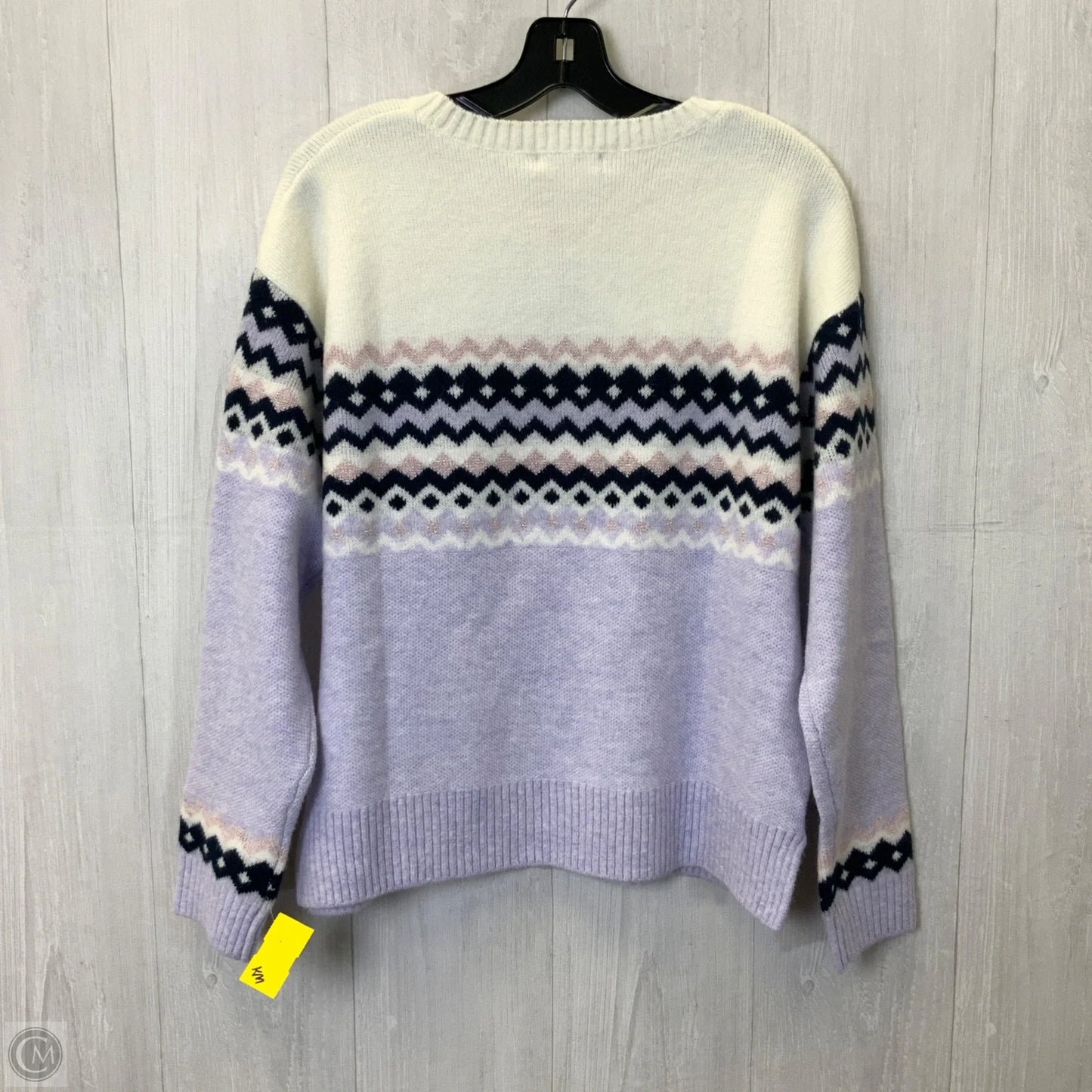 Sweater By 525 In Purple & White, Size: M