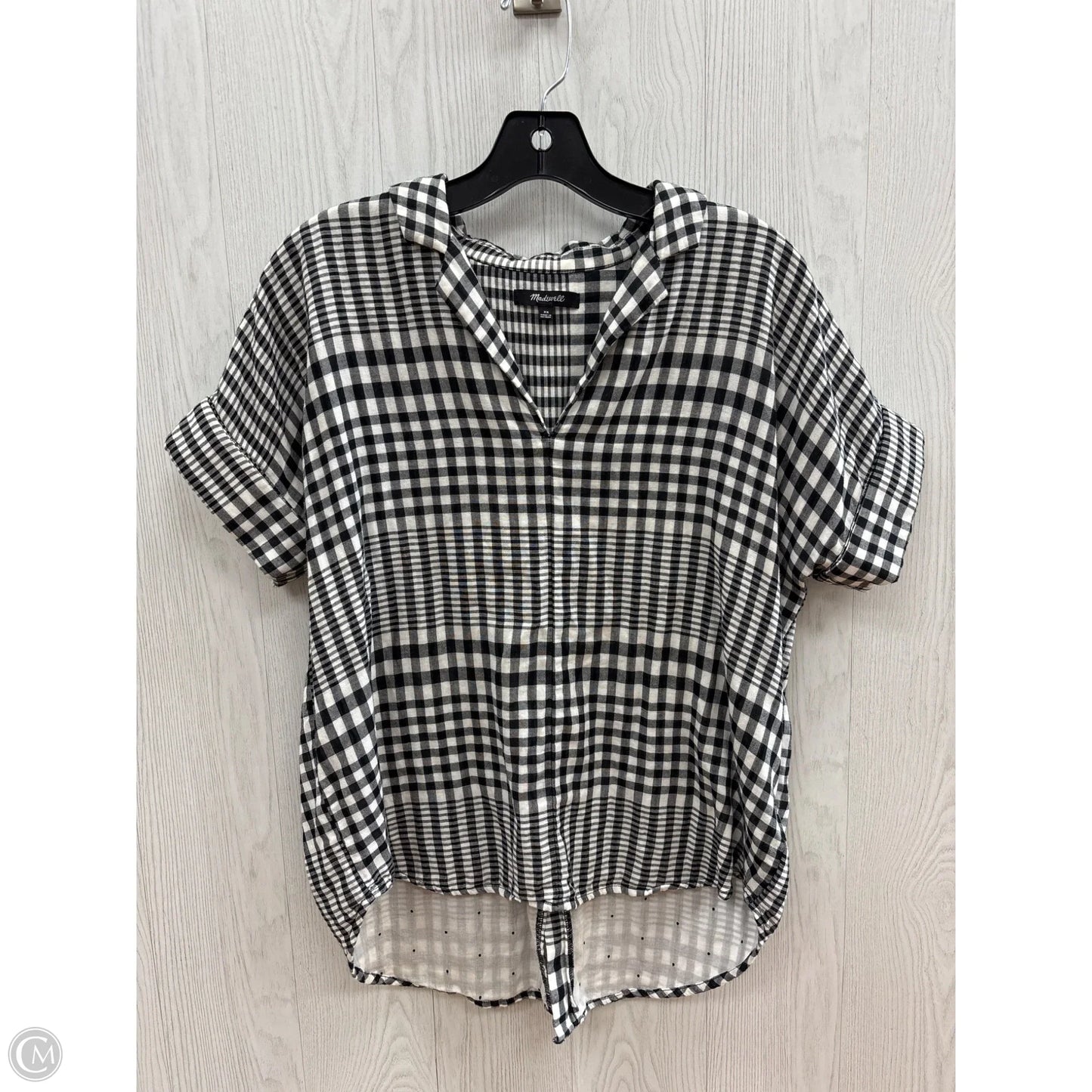 Top Short Sleeve By Madewell In Black & White, Size: Xs