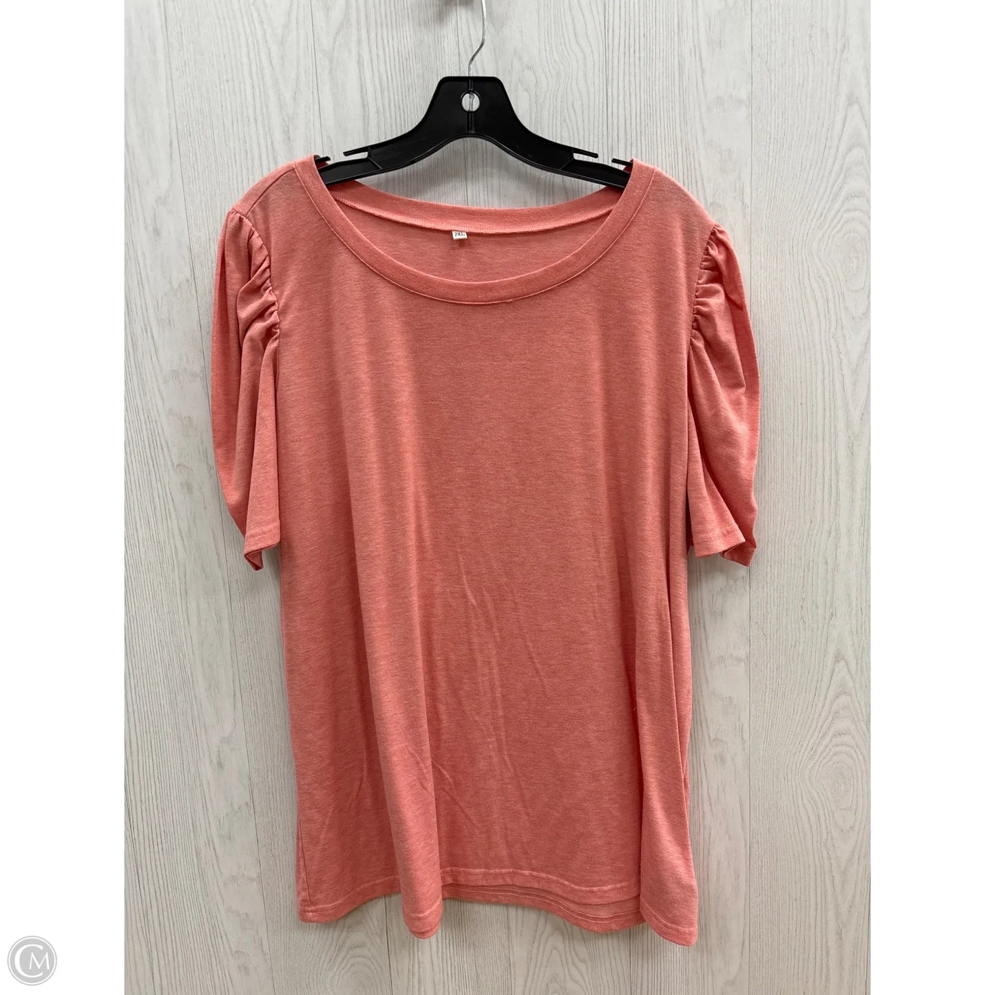 Top Short Sleeve Basic By Clothes Mentor In Coral, Size: 2x