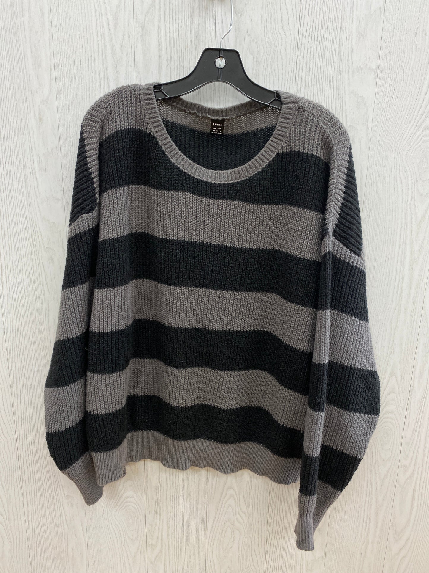 Sweater By Shein In Black & Grey, Size: M