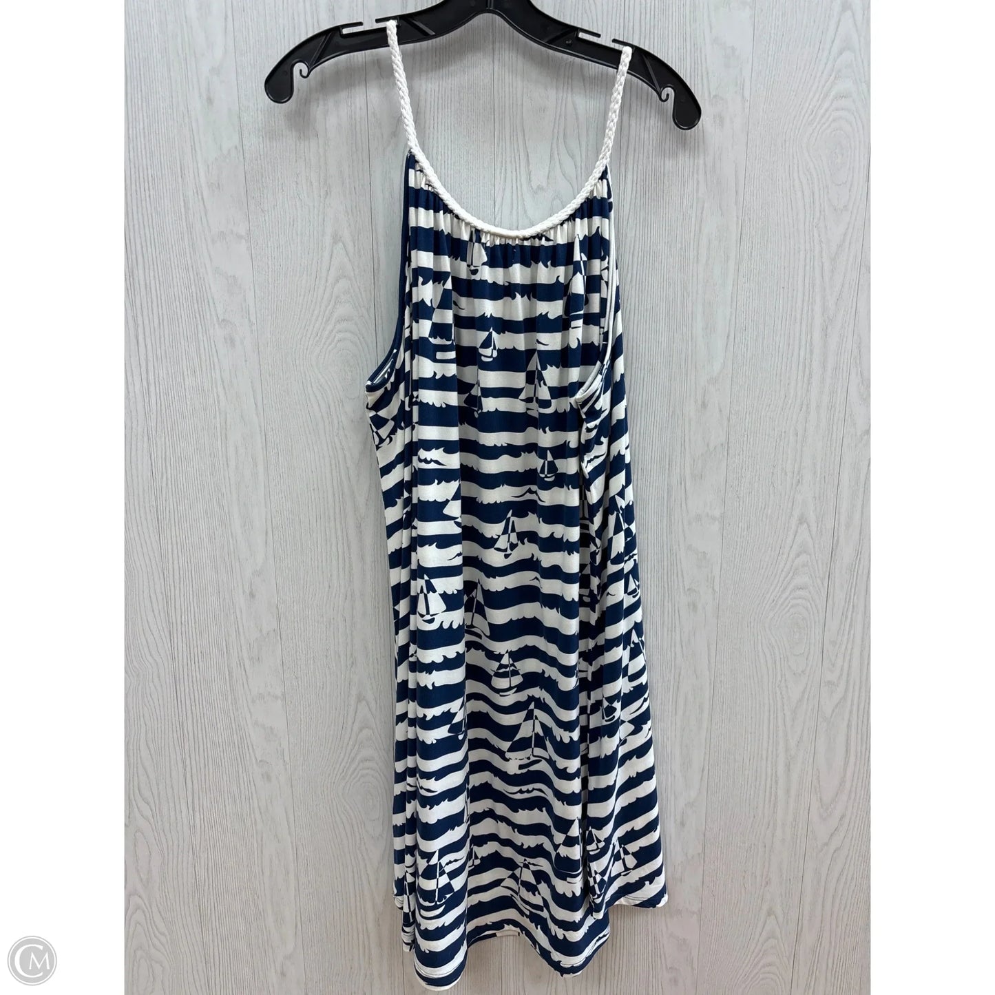 Dress Casual Short By Indigo Soul In Blue & White, Size: 2x