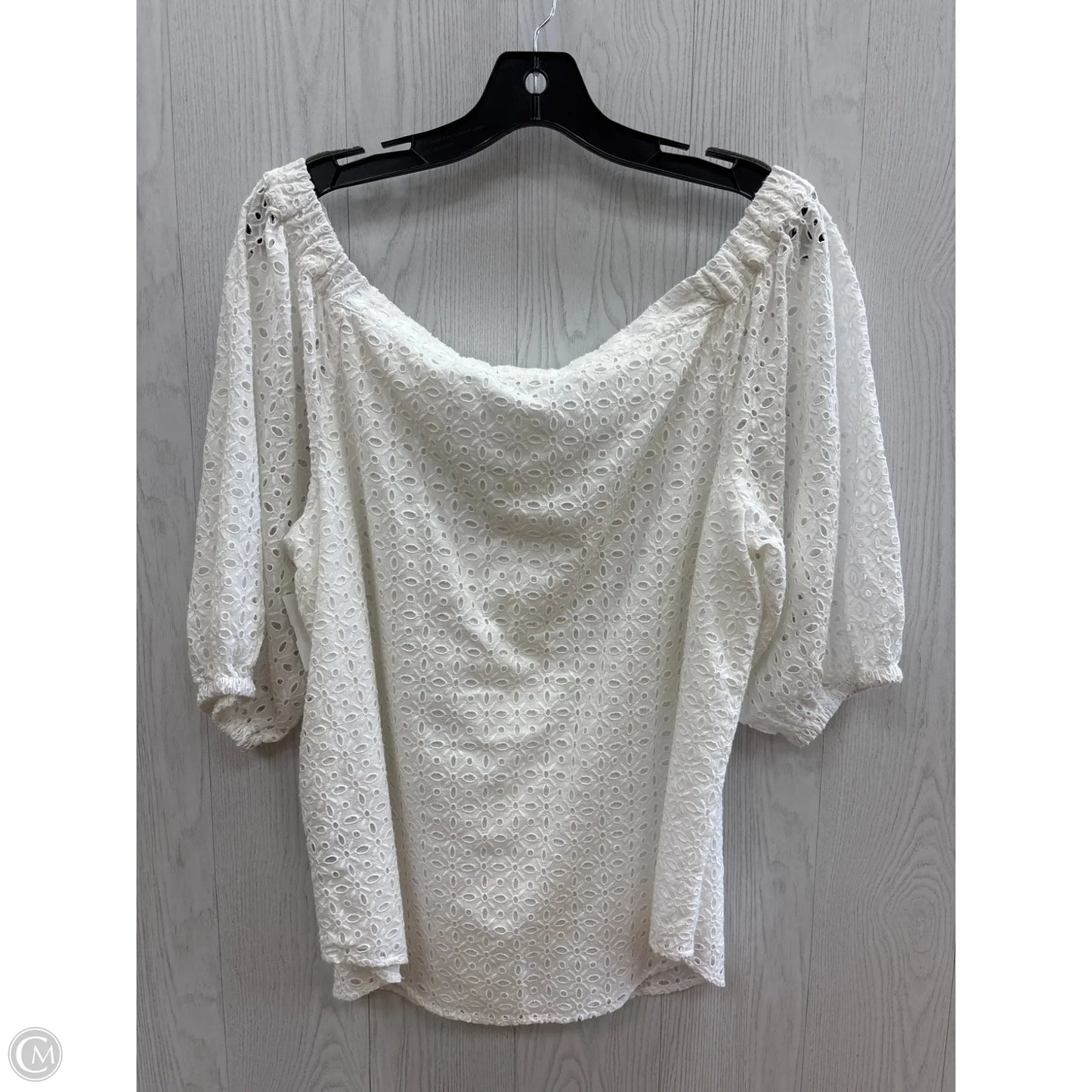 Top Short Sleeve By Lauren By Ralph Lauren In White, Size: L