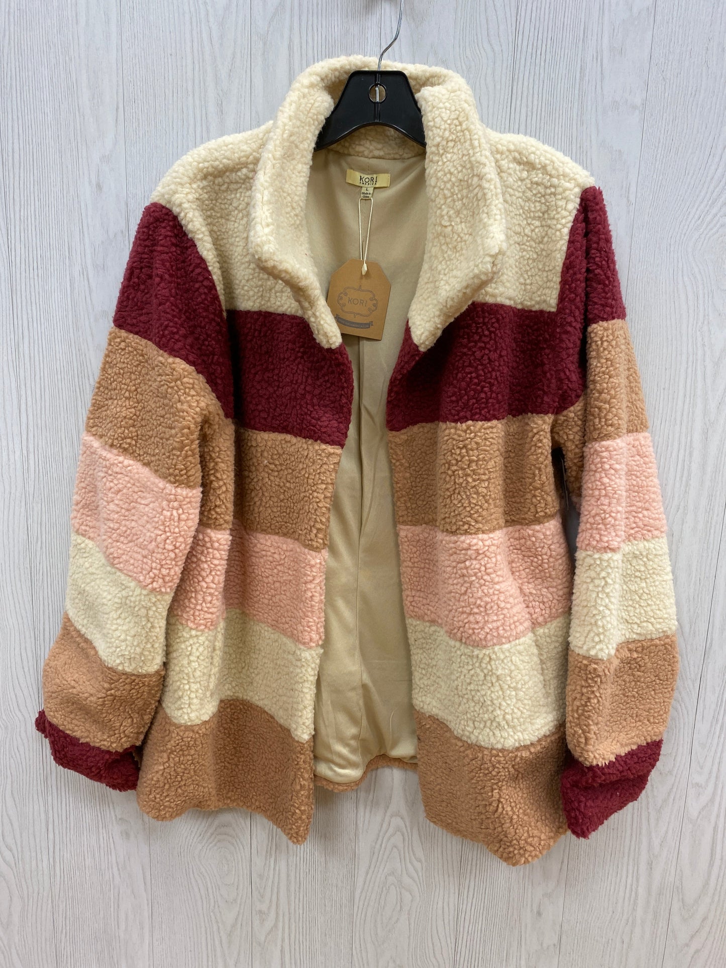 Coat Faux Fur & Sherpa By Kori America Size: L