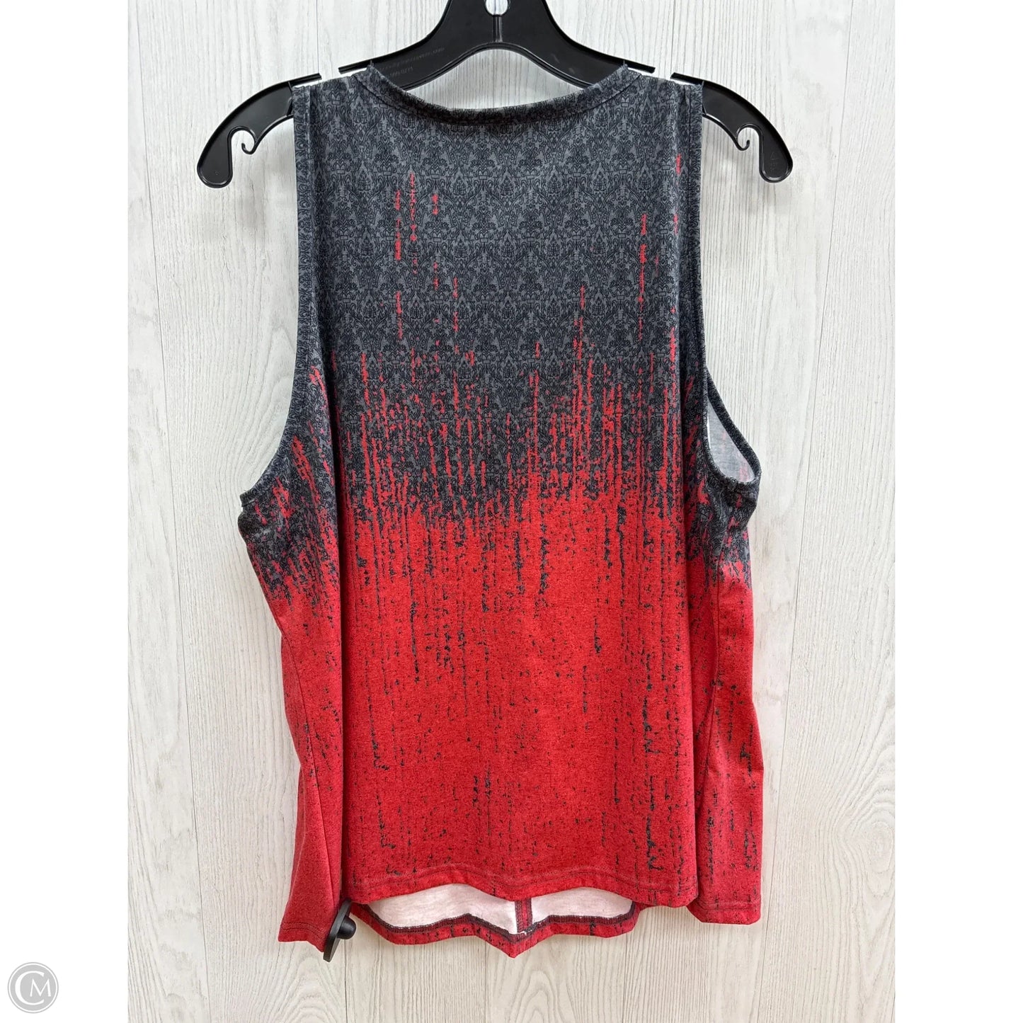 Top Sleeveless Basic By Clothes Mentor In Grey & Red, Size: 2x