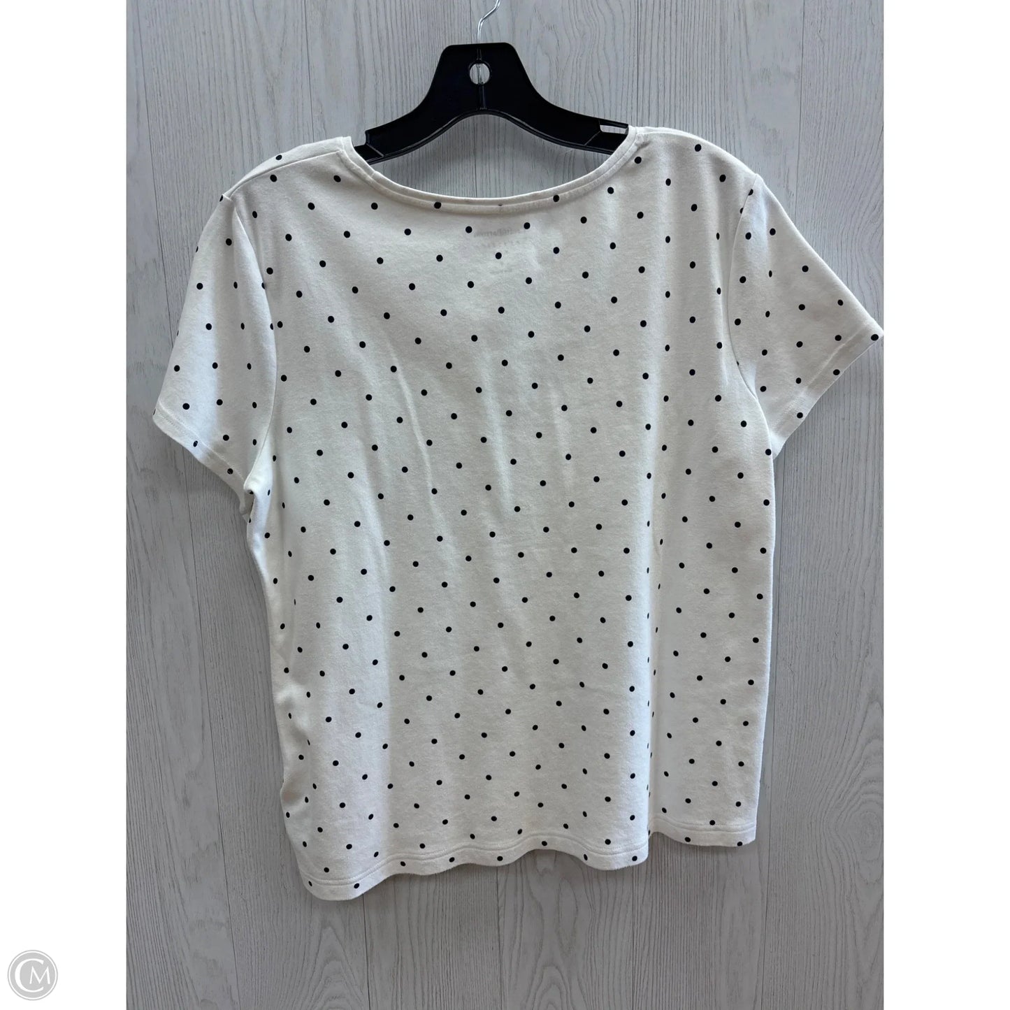 Top Short Sleeve Basic By Croft And Barrow In Polkadot Pattern, Size: L