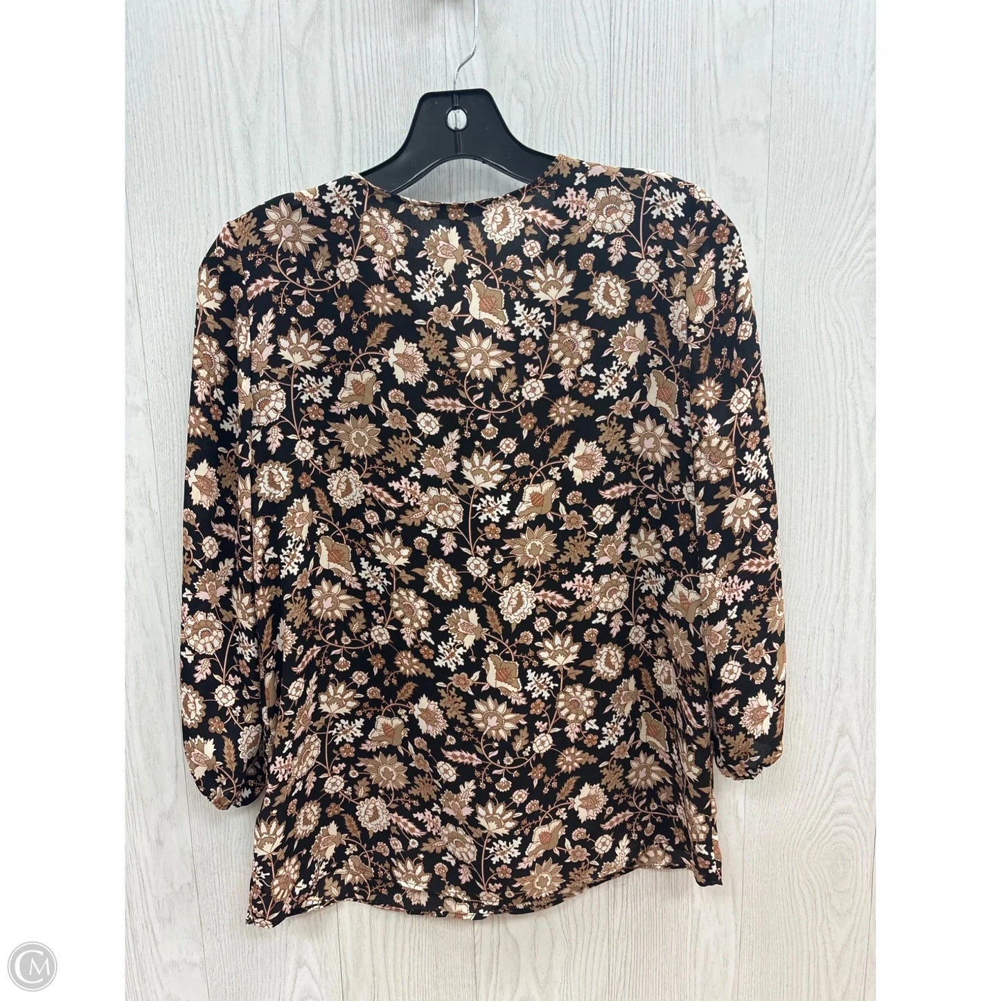 Top 3/4 Sleeve Basic By Roz And Ali In Floral Print, Size: Xs