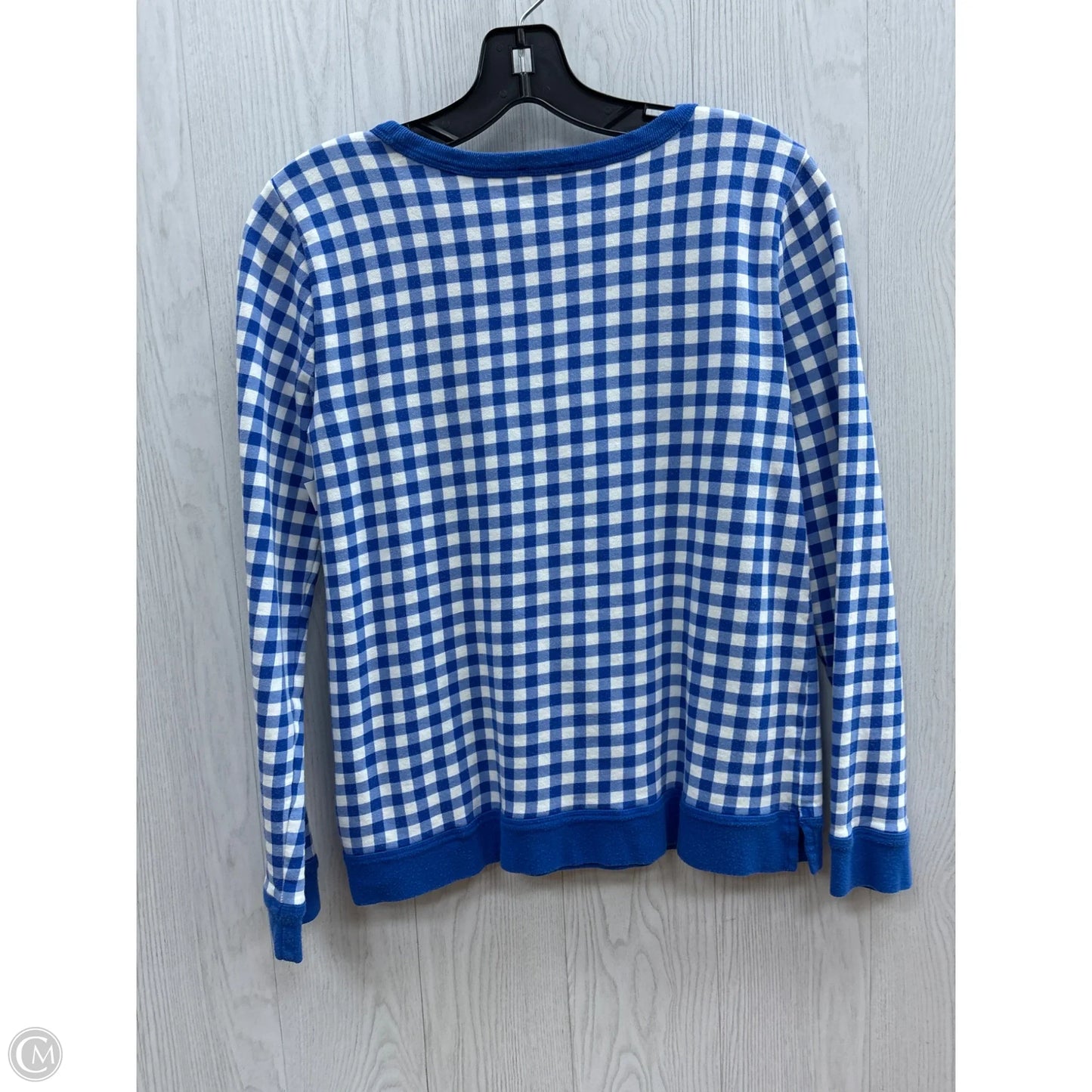 Top Long Sleeve Basic By Talbots In Blue & White, Size: Xs