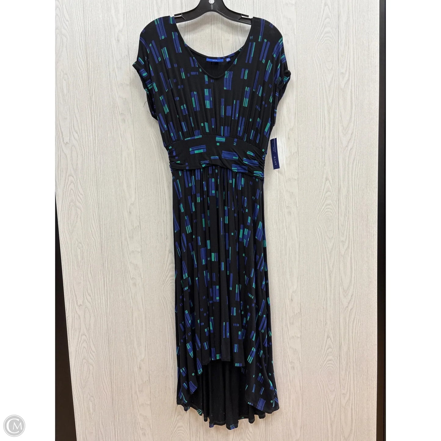 Dress Casual Midi By Apt 9 In Black & Blue, Size: Petite S