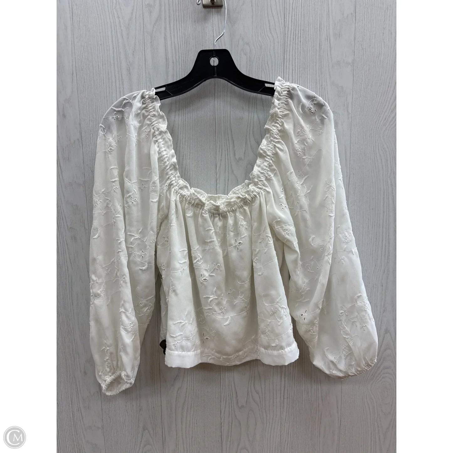 Top Long Sleeve By American Eagle In White, Size: S