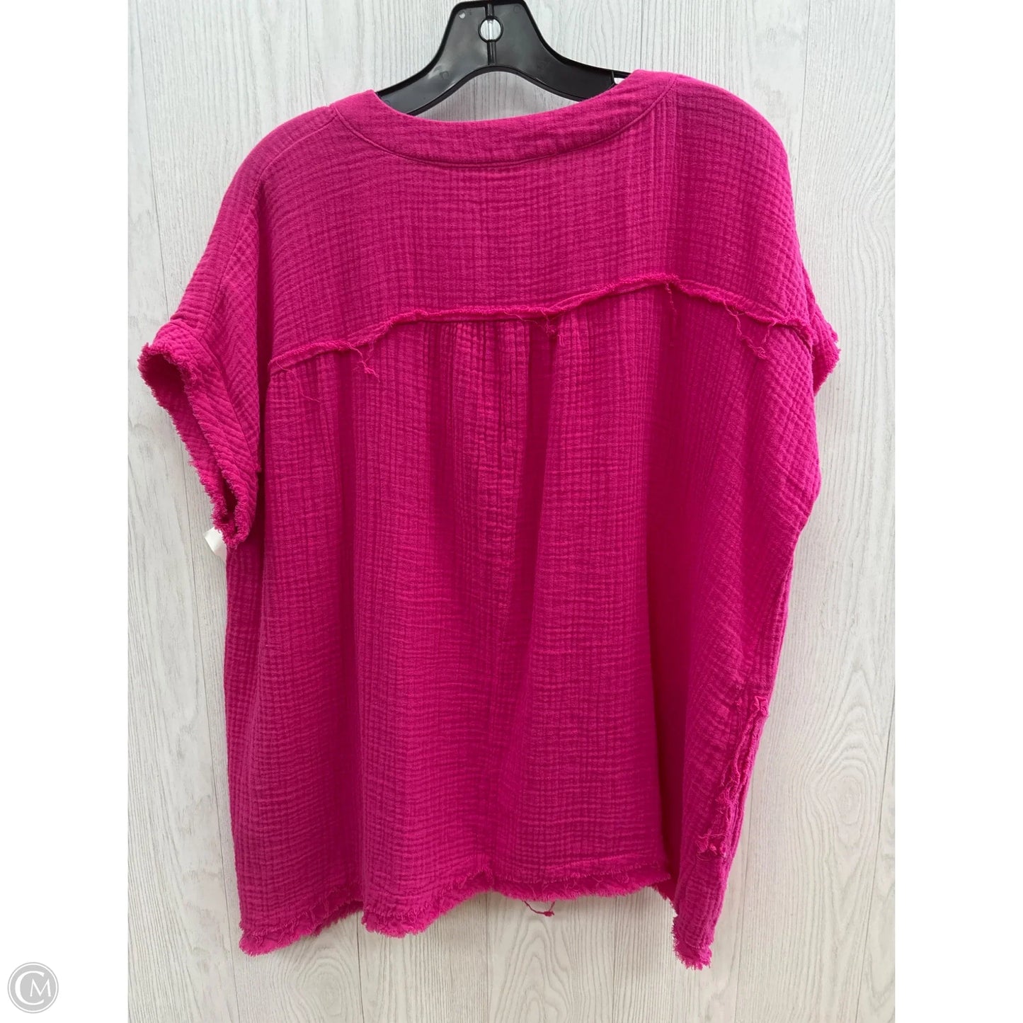 Top Short Sleeve By Zenana Outfitters In Pink, Size: L