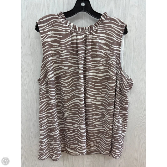 Top Sleeveless By Loft In Animal Print, Size: 3x