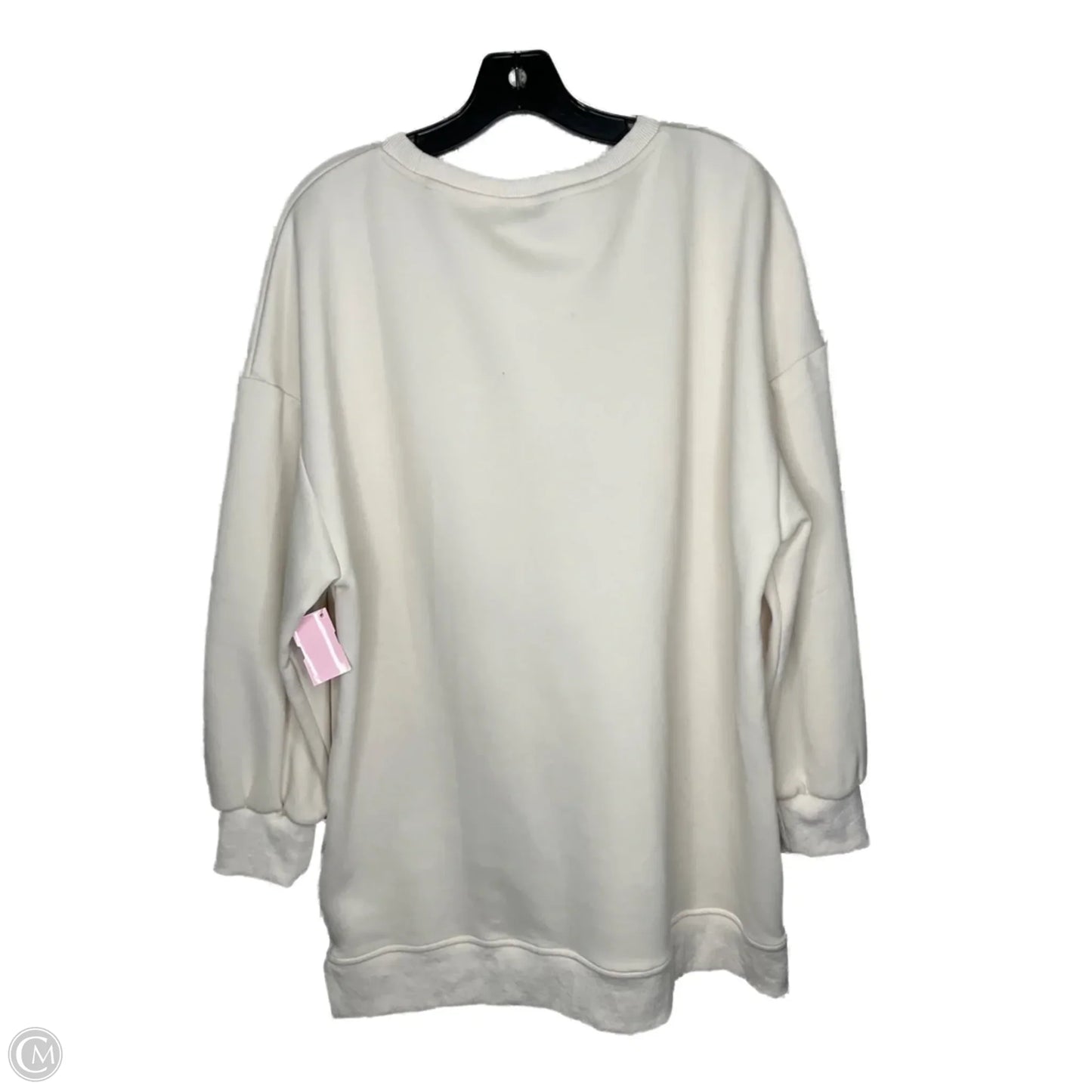 Sweatshirt Crewneck By Clothes Mentor In Cream, Size: Xl