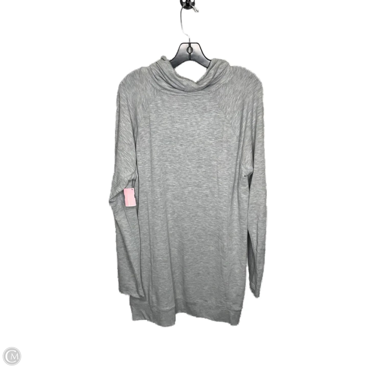 Athletic Top Long Sleeve Collar By Tek Gear In Grey, Size: 2x