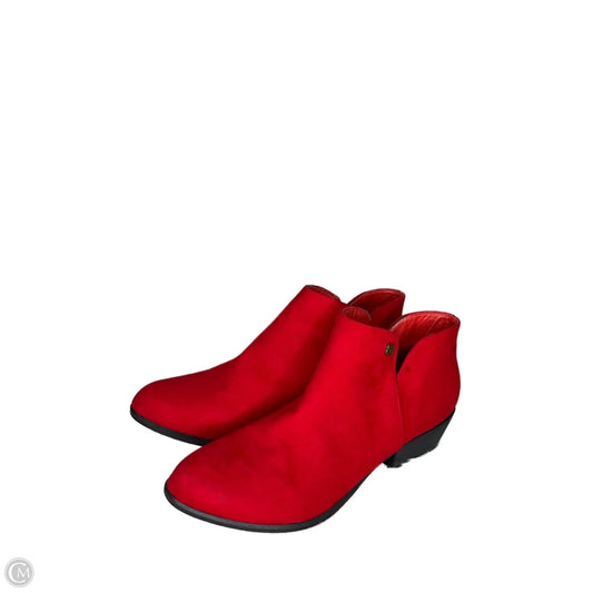 Boots Ankle Heels By Daisy Fuentes In Red, Size: 10
