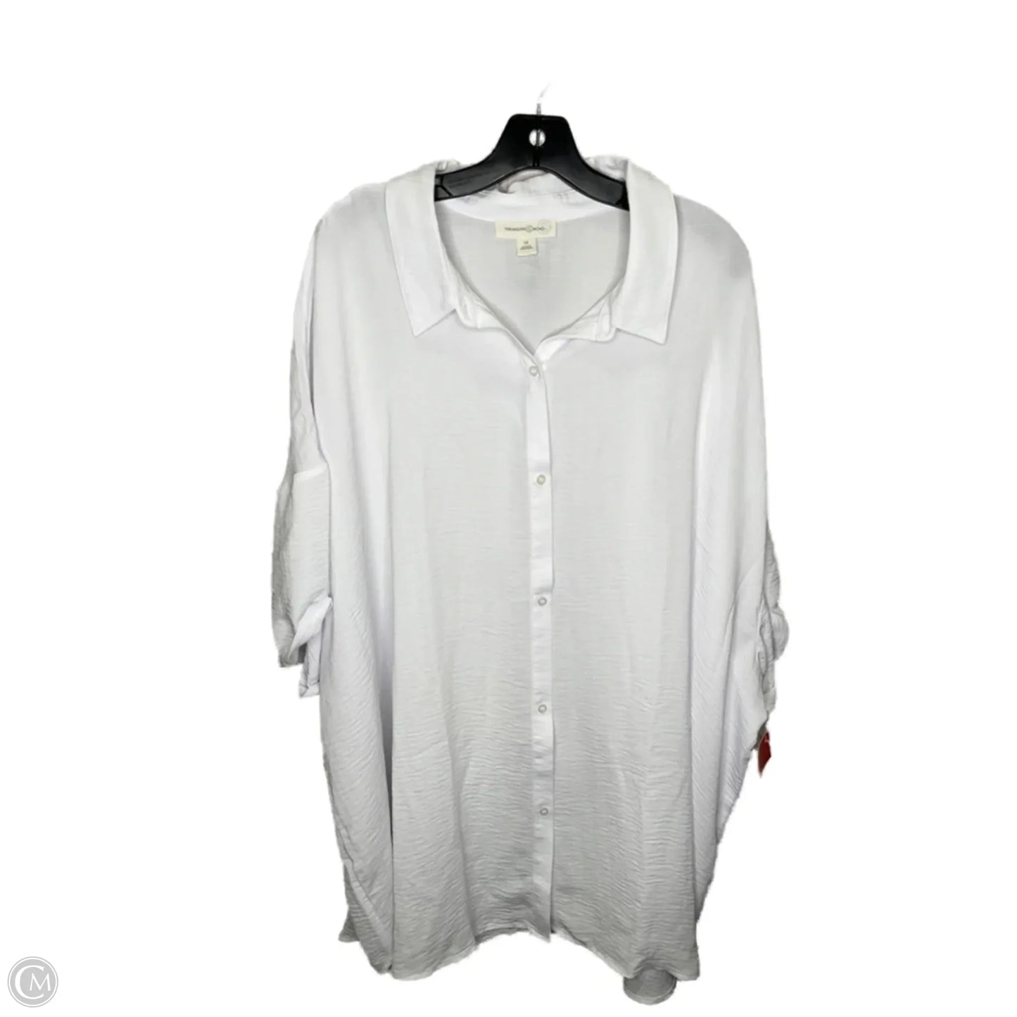 Top Short Sleeve By Treasure And Bond In White, Size: 3x
