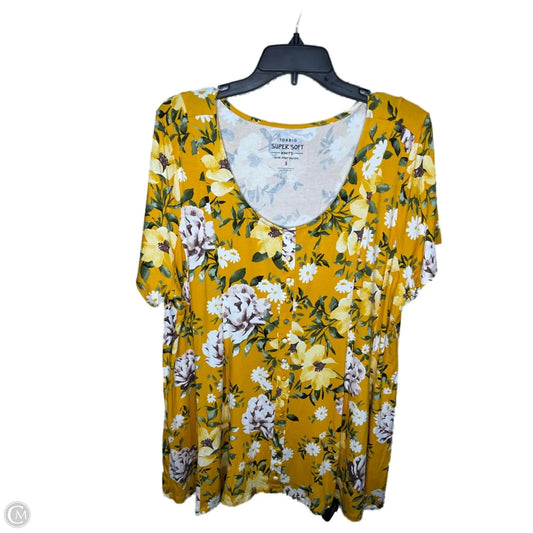 Top Short Sleeve By Torrid In Yellow, Size: 3x