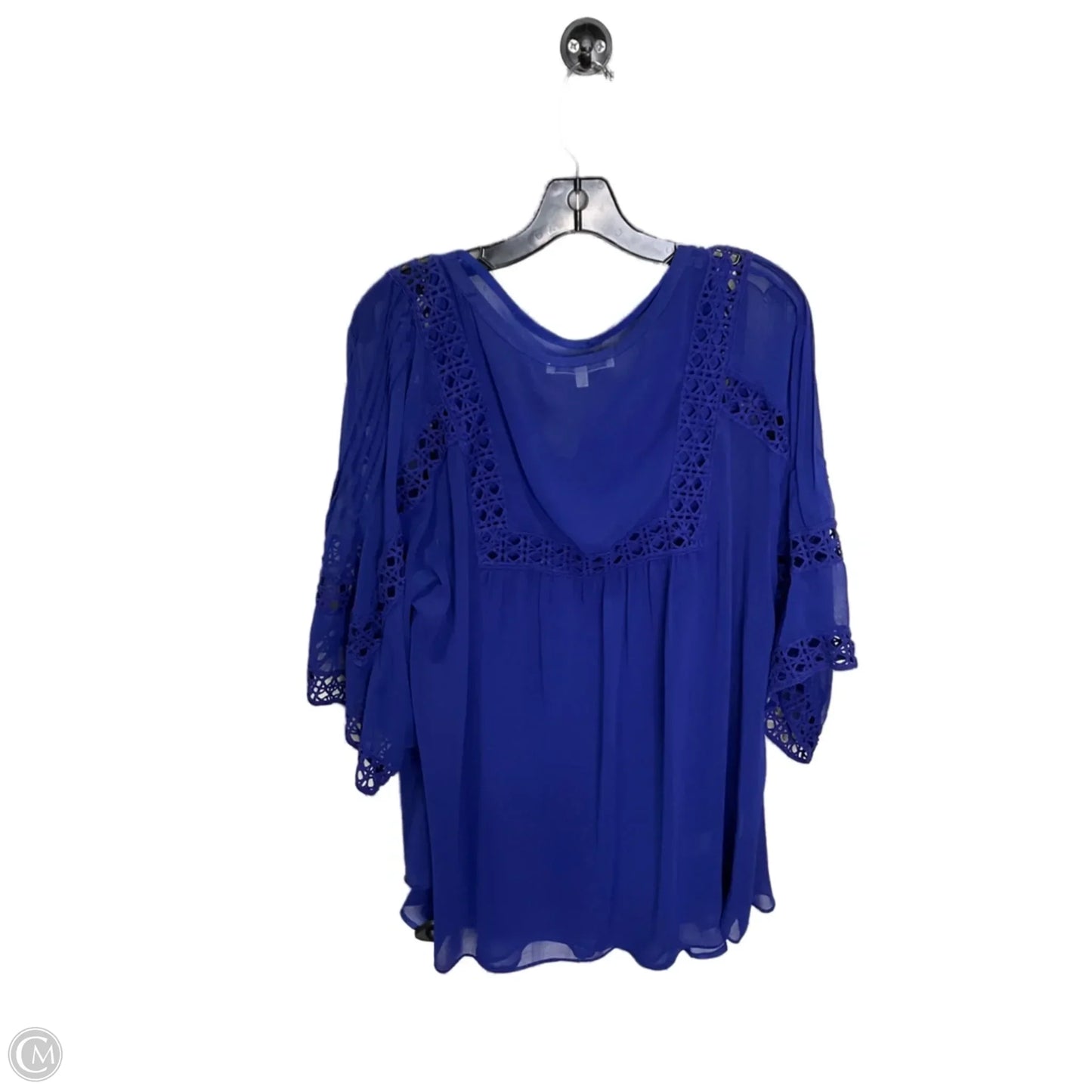 Top 3/4 Sleeve By Black Rainn In Blue, Size: 1x