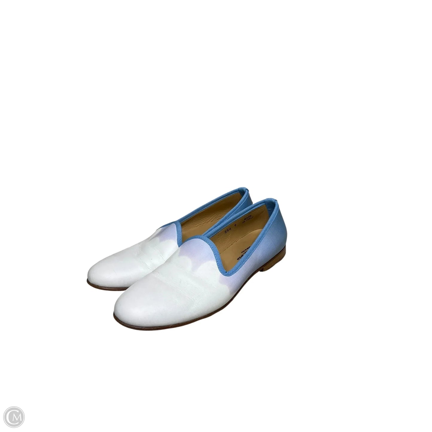 Shoes Flats By Cmb In Blue & White, Size: 9