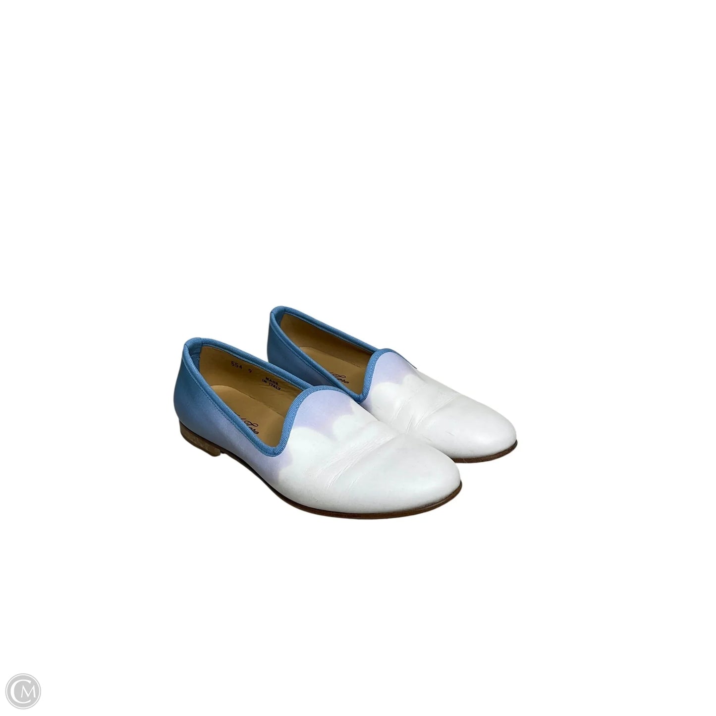 Shoes Flats By Cmb In Blue & White, Size: 9