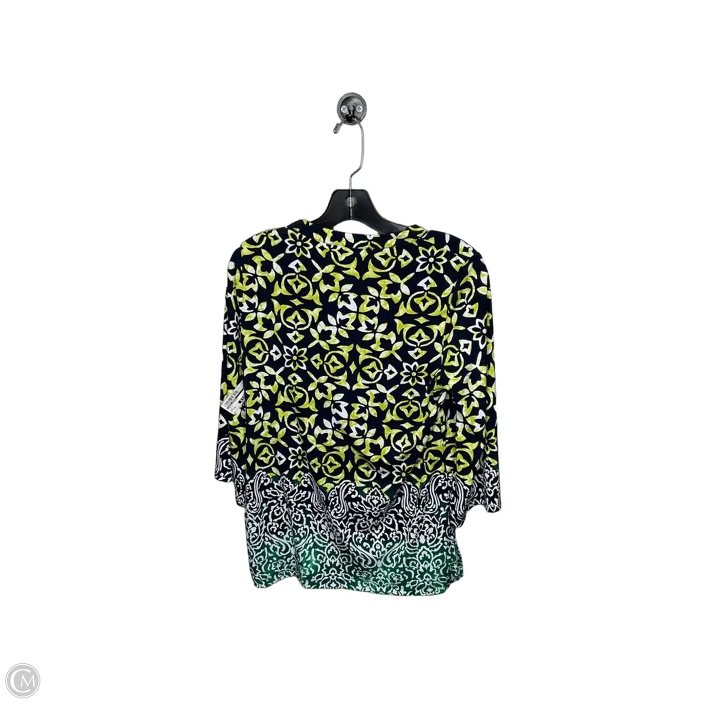 Top 3/4 Sleeve By Susan Graver In Green, Size: Xs