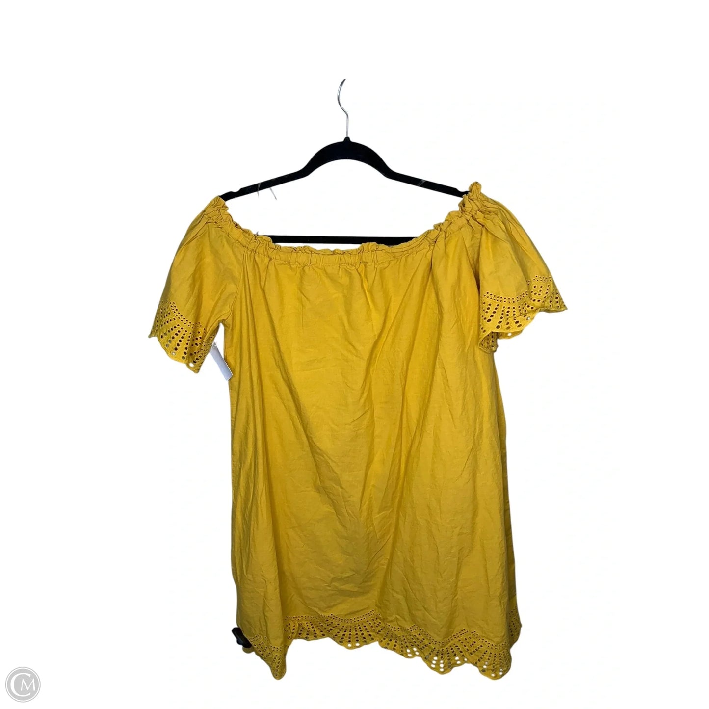Top Short Sleeve By Iris In Yellow, Size: Xl