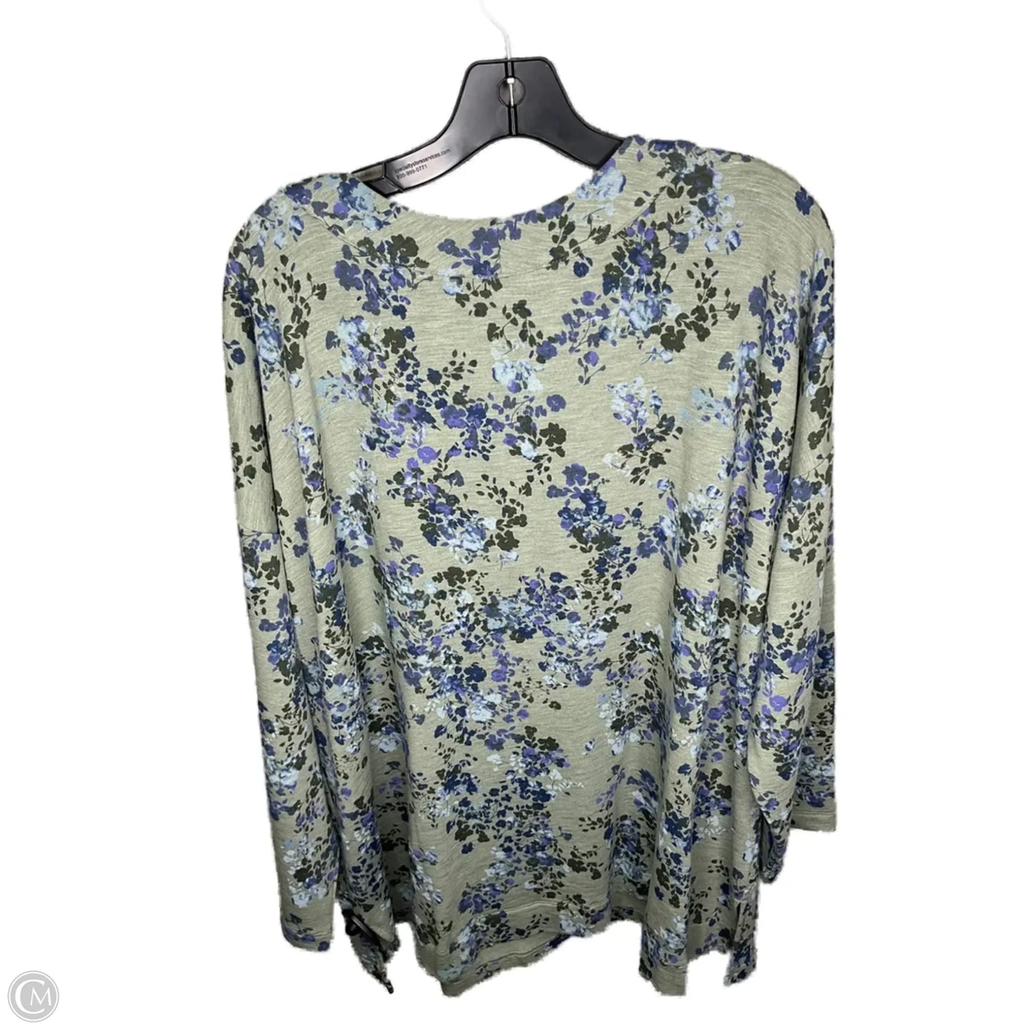 Top 3/4 Sleeve By J. Jill In Blue & Green, Size: 3x
