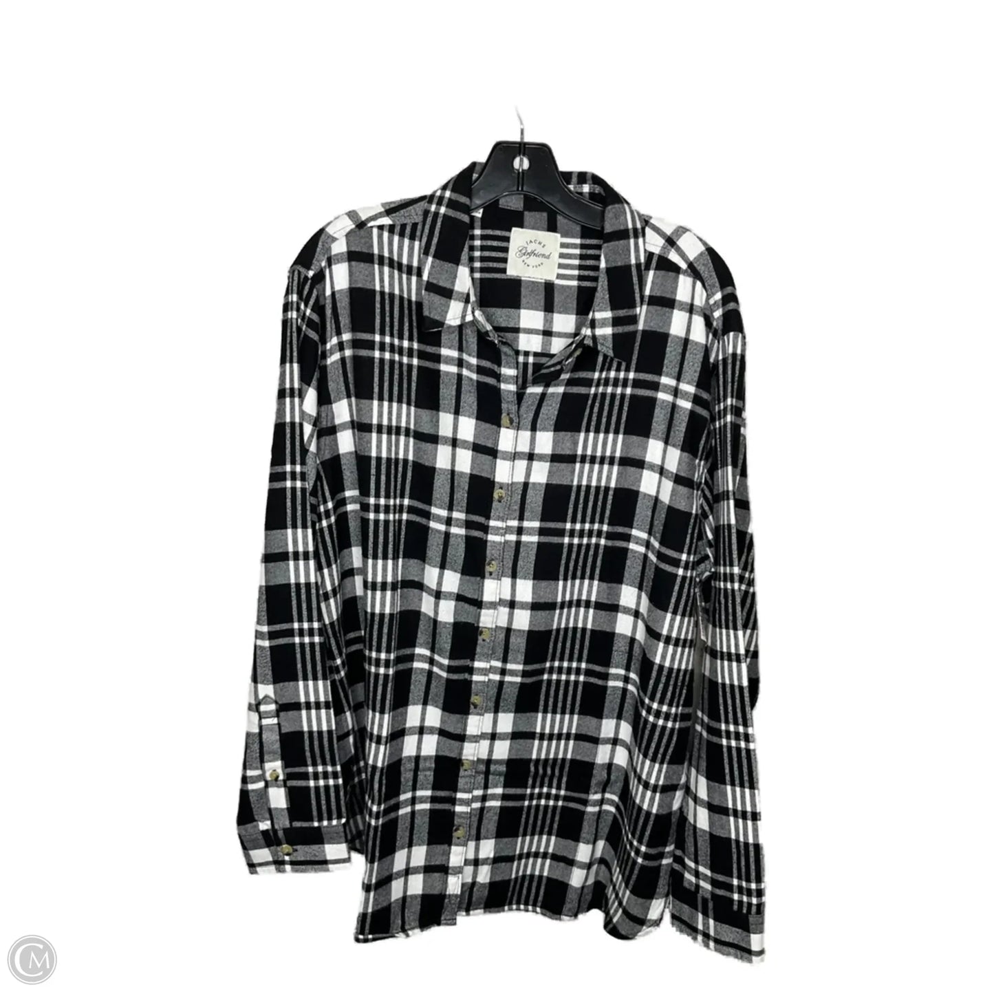 Top Long Sleeve By Jachs Girlfirend In Plaid Pattern, Size: 2x
