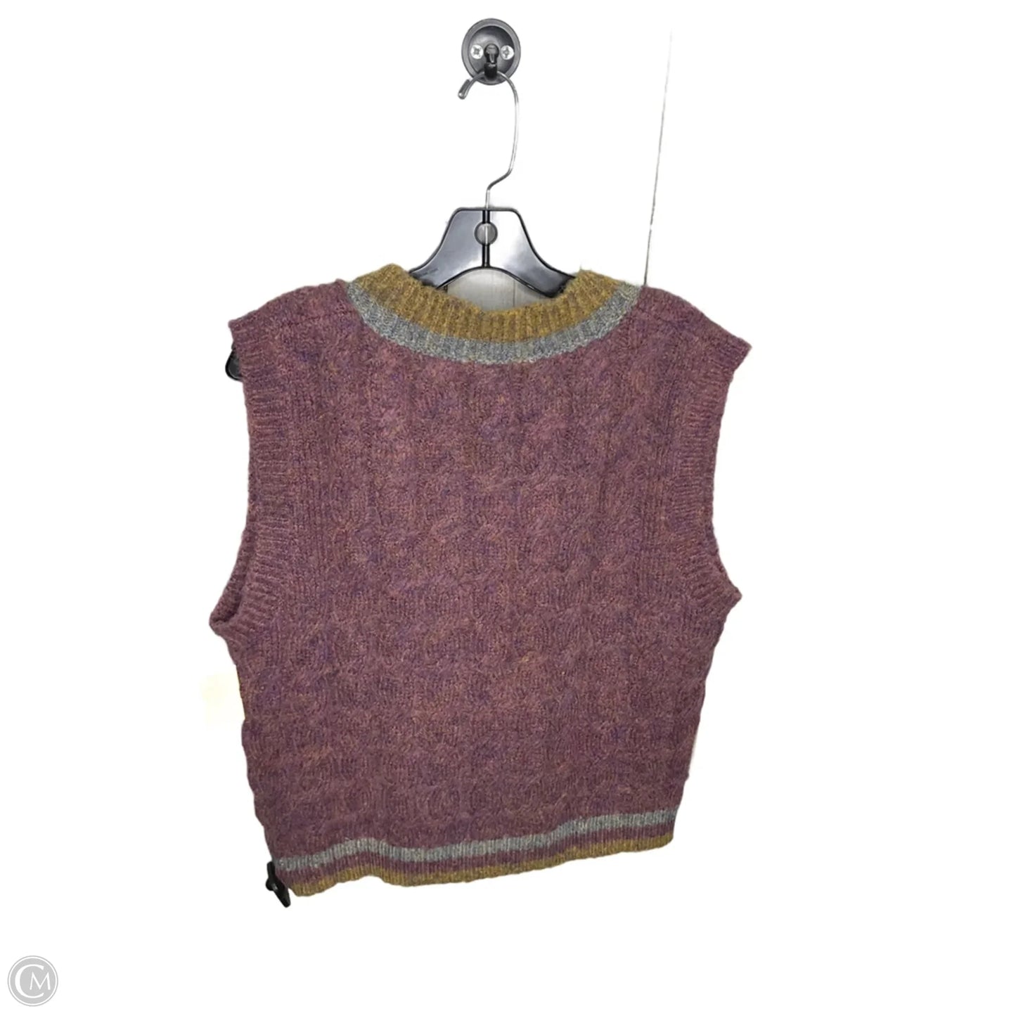 Vest Sweater By Mystree In Purple, Size: L