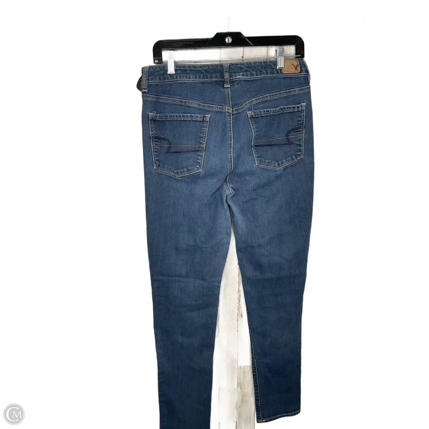 Jeans Straight By American Eagle In Blue Denim, Size: 12