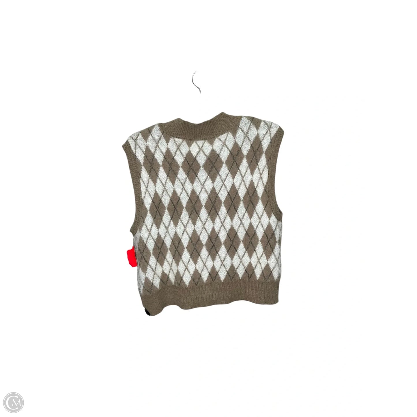 Vest Sweater By Clothes Mentor In Cream & White, Size: S