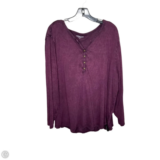 Top Long Sleeve By Coldwater Creek In Purple, Size: 3x