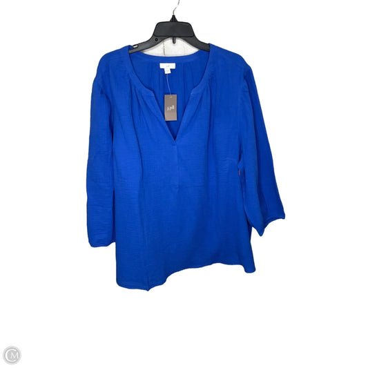 Top Long Sleeve By J. Jill In Blue, Size: 3x