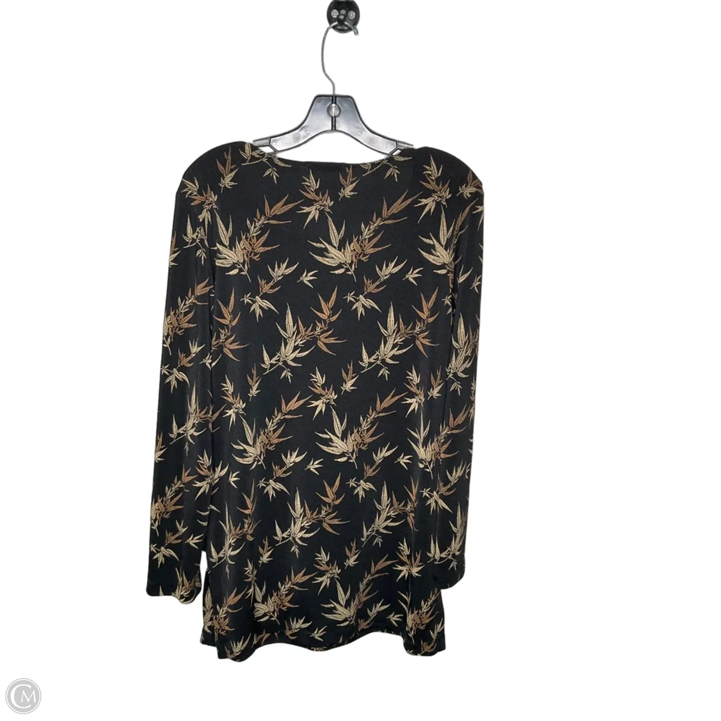 Top Long Sleeve By Francine Browner In Floral Print, Size: 1x