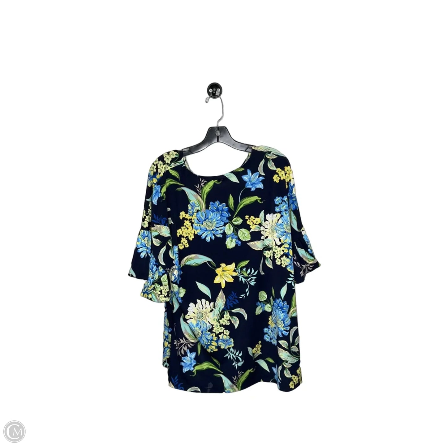 Top Short Sleeve By Susan Graver In Navy, Size: Xl