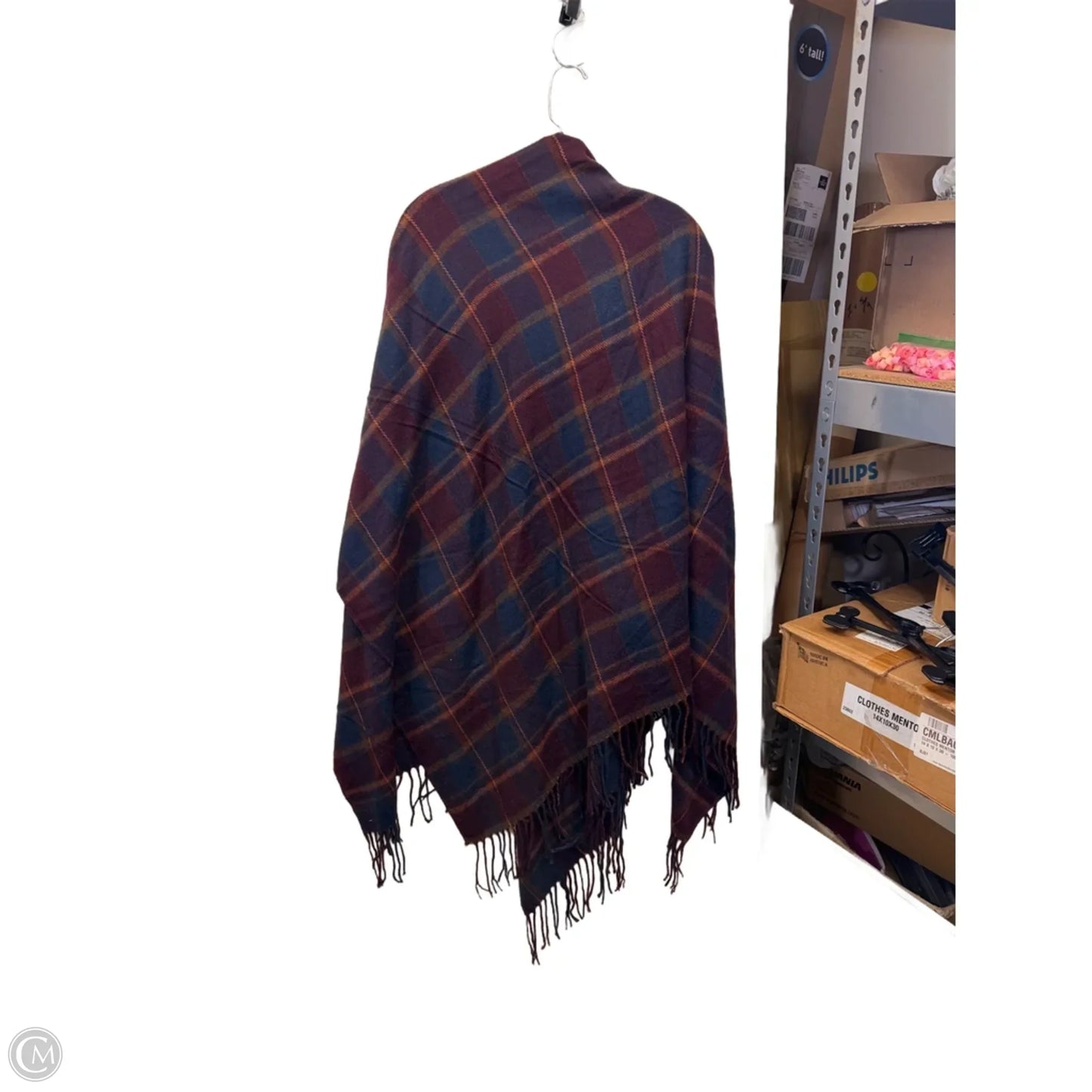 Shawl By Ellen Tracy In Plaid Pattern, Size: Osfm