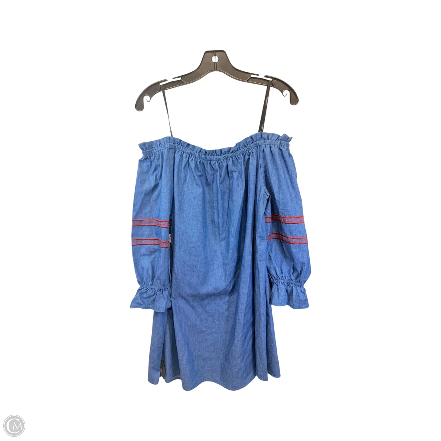 Dress Casual Midi By Blu Pepper In Blue Denim, Size: L
