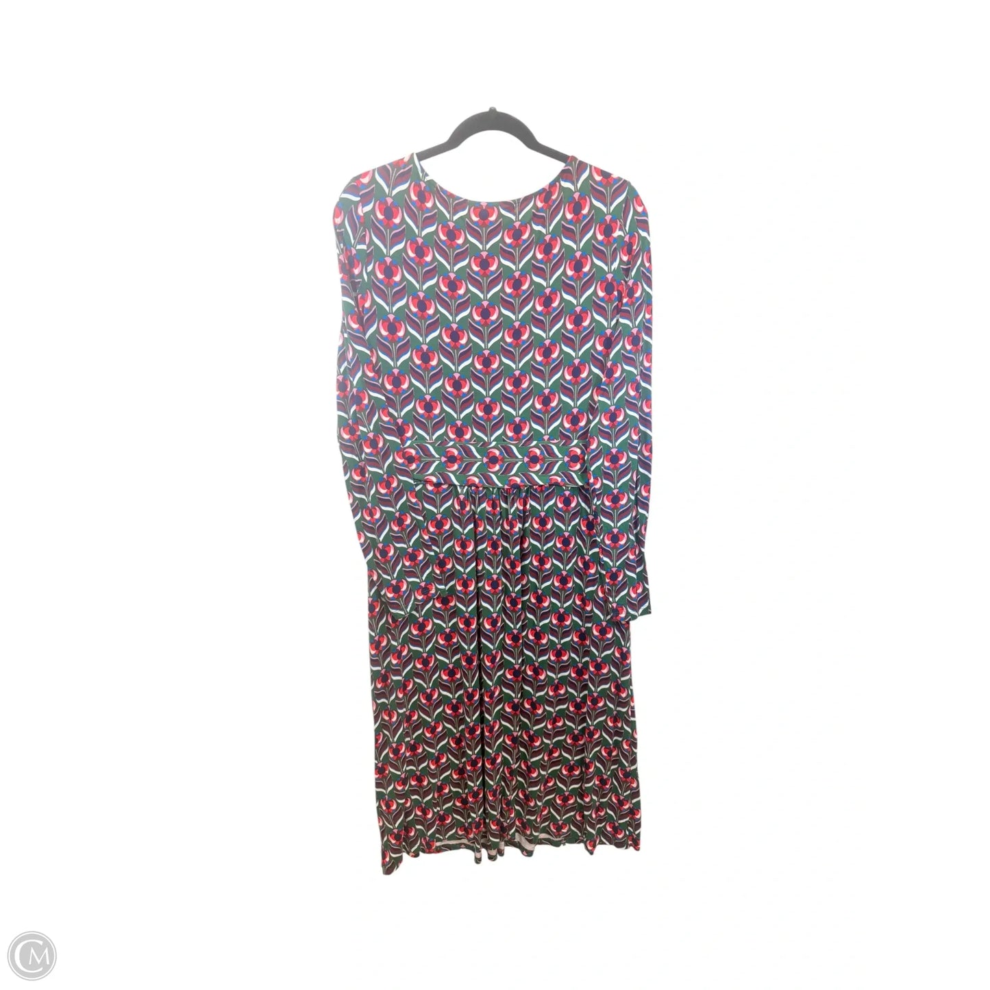 Dress Casual Midi By Boden In Green & Red, Size: 12