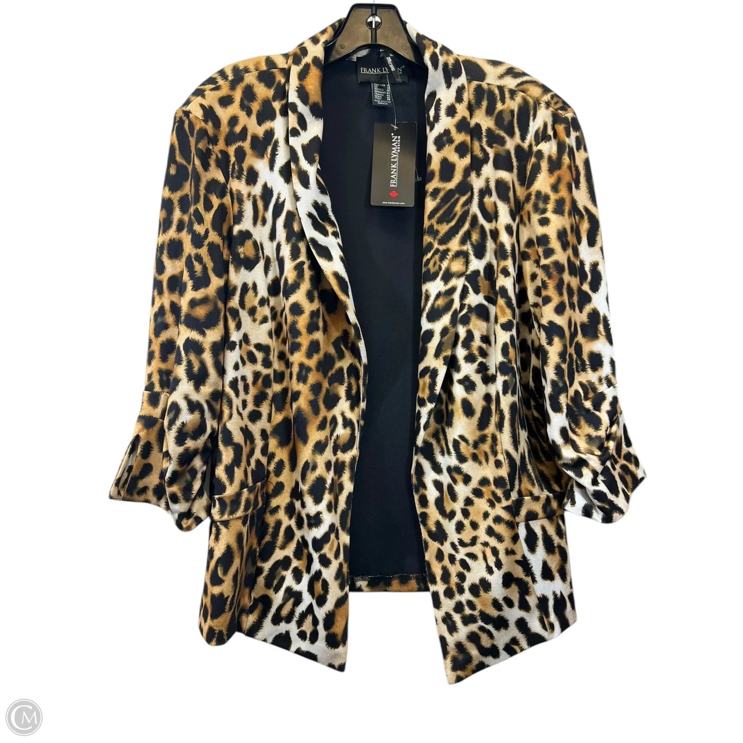 Blazer Designer By Frank Lyman In Animal Print, Size: Xl