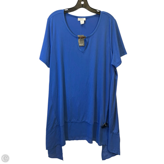Top Short Sleeve By Avenue In Blue, Size: 2x