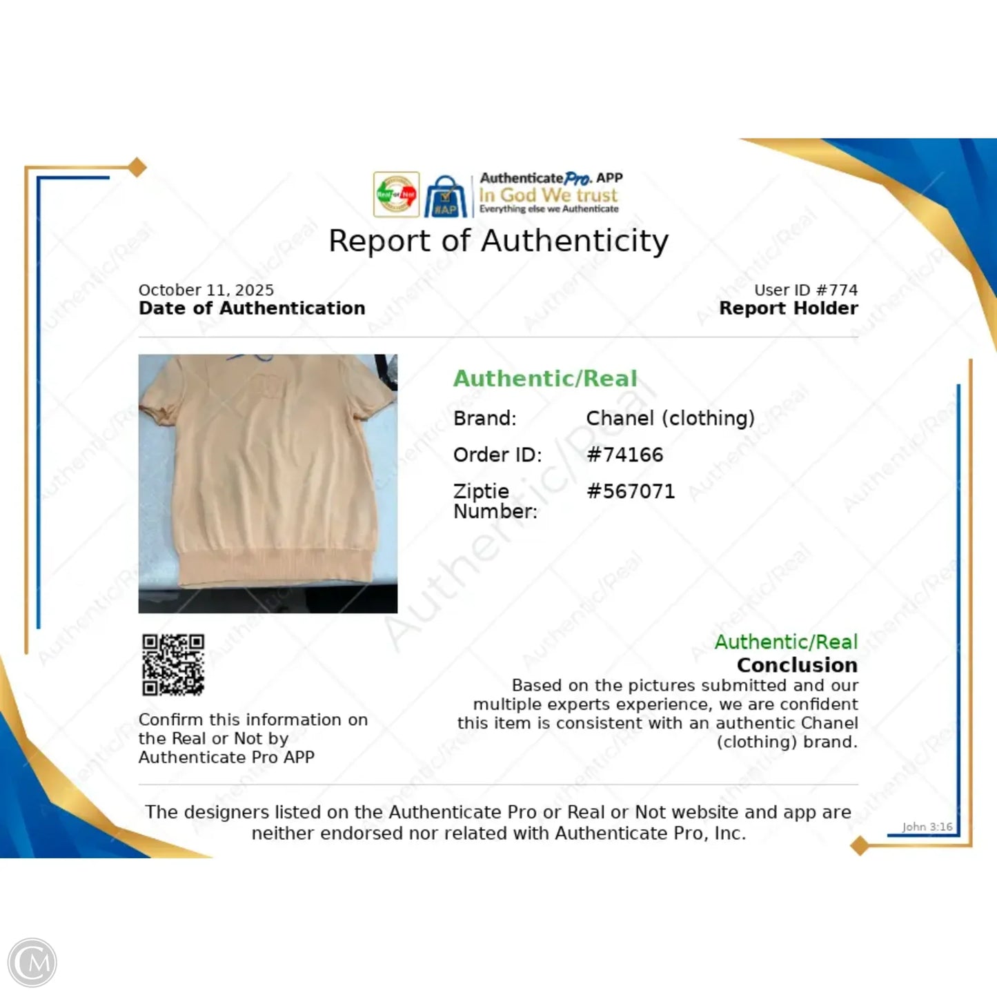 FLASH 25% off Top Short Sleeve Luxury Designer By Chanel In Peach, Size: M