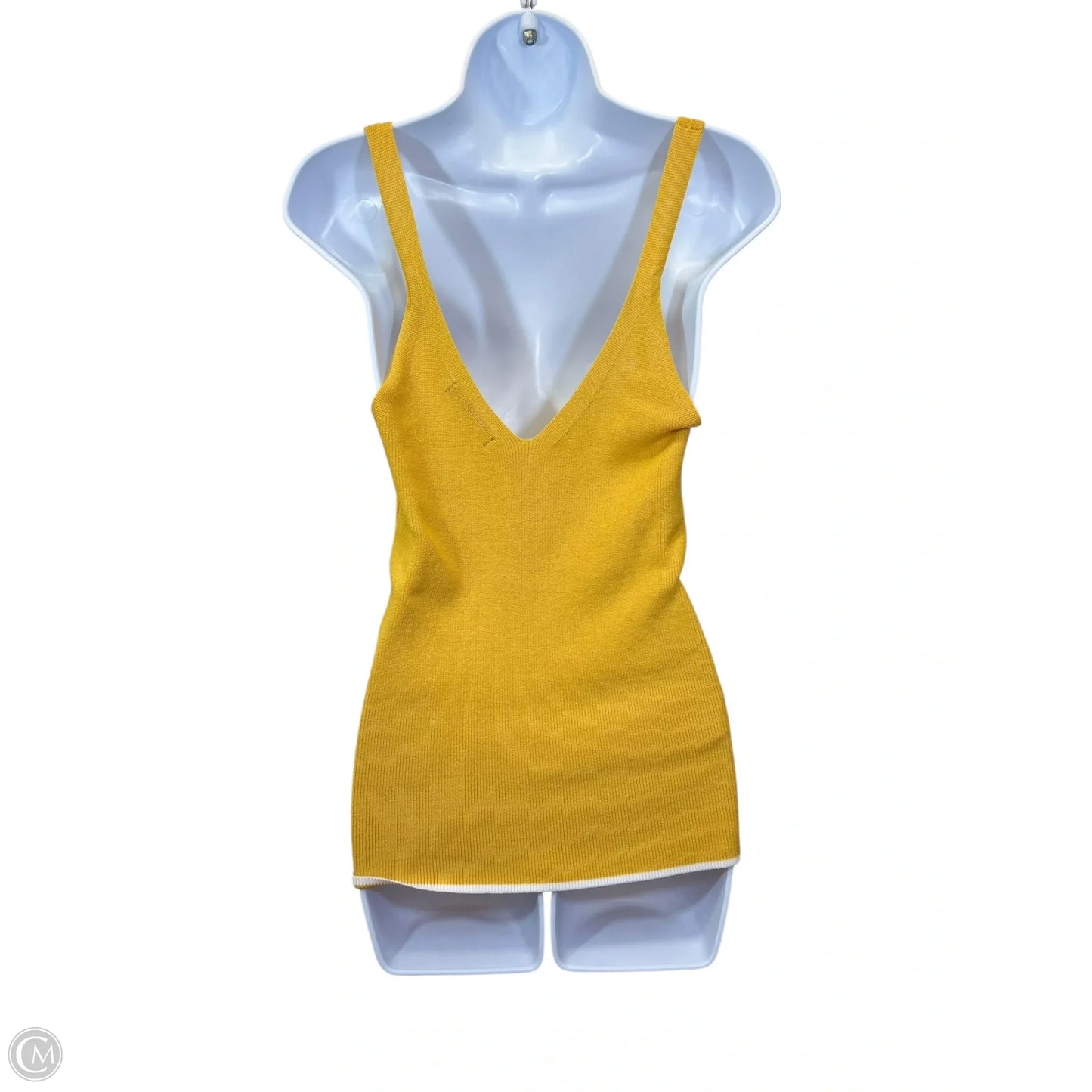 Top Sleeveless By Mng In Yellow, Size: S