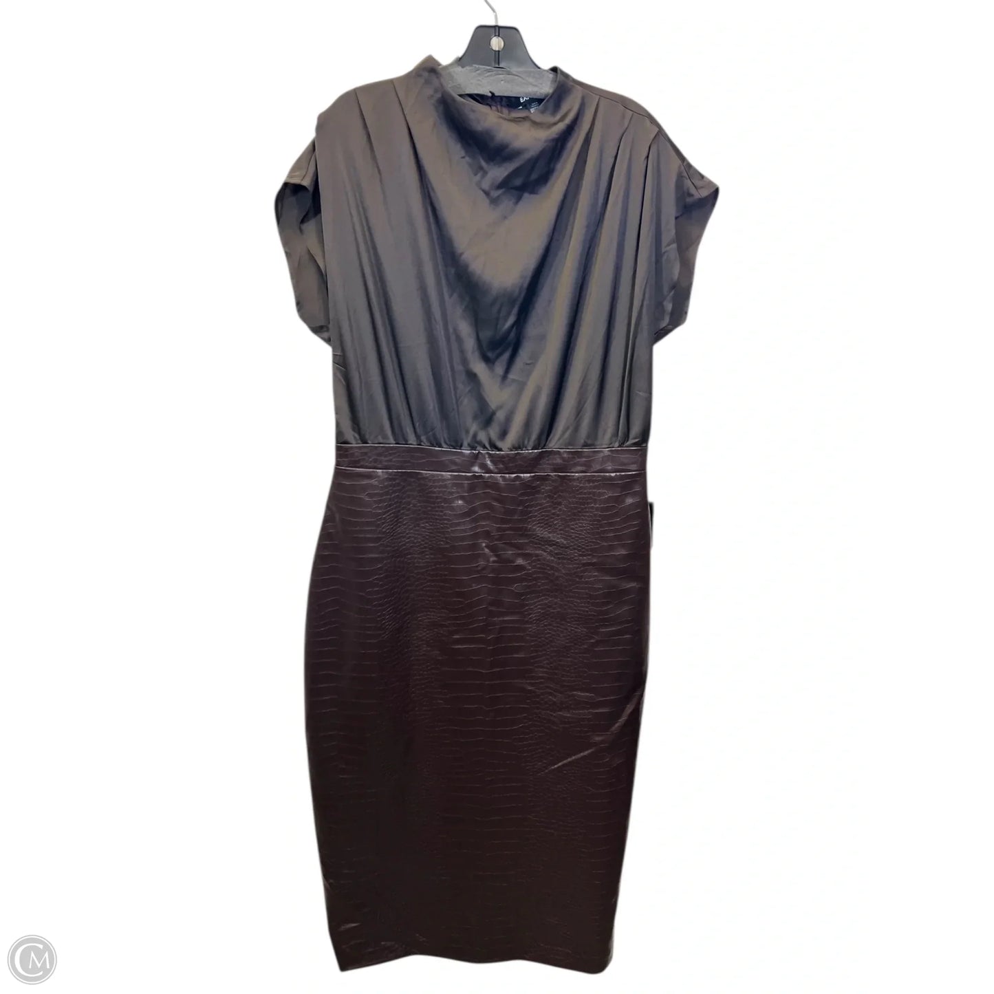 Dress Casual Midi By Express In Brown, Size: L