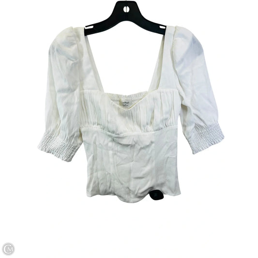 Top Short Sleeve Designer By Wilfred In Ivory, Size: Xs