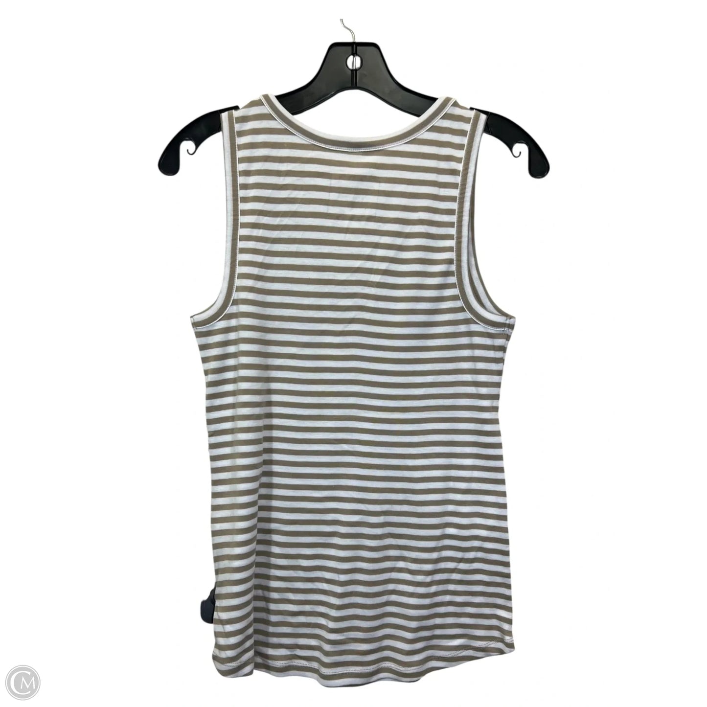 Top Sleeveless By Charter Club In Tan & White, Size: M