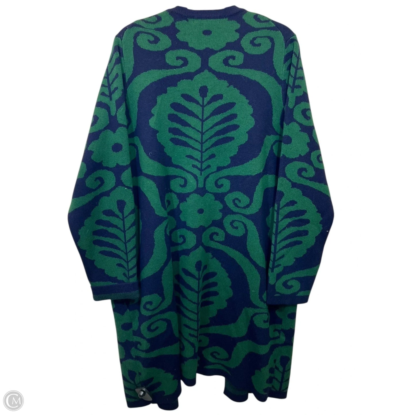 Sweater Cardigan Designer By Boden In Blue & Green, Size: 2x