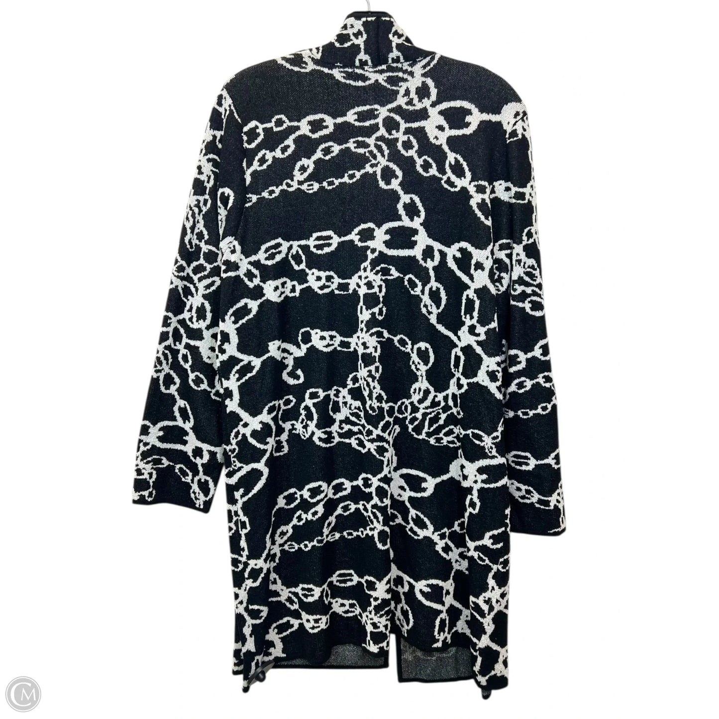 Sweater Cardigan By Kasper In Black & White, Size: Xl