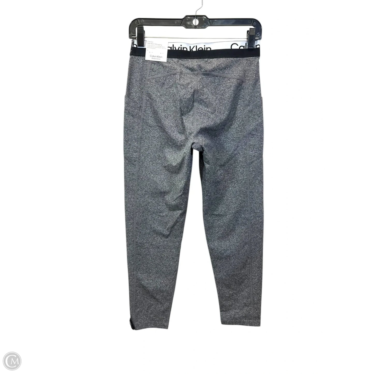 Athletic Leggings By Calvin Klein Performance In Black & Grey, Size: M