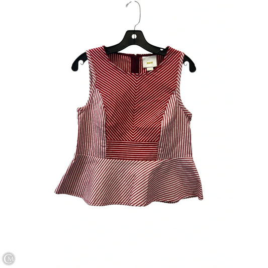 Top Sleeveless Designer By Maeve In Red & White, Size: S