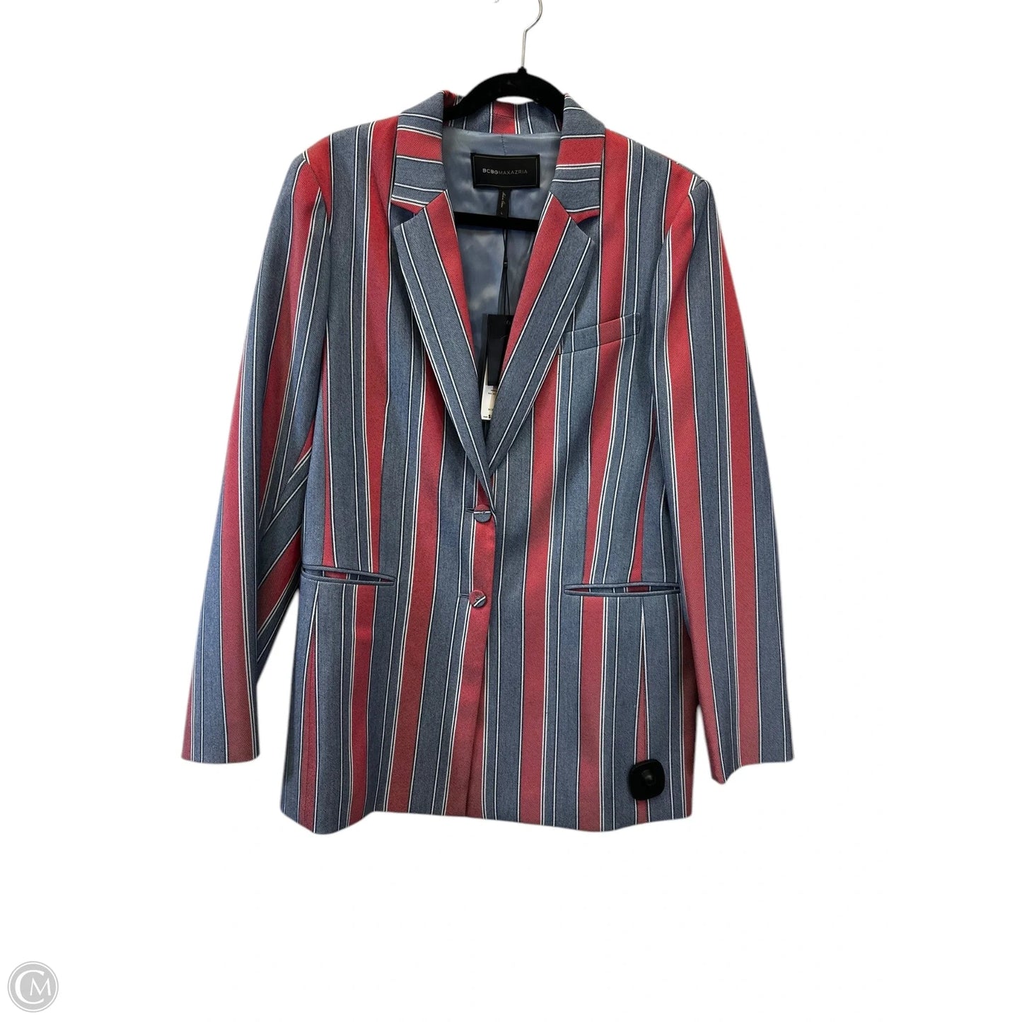 Blazer Designer By Bcbgmaxazria In Blue & Red, Size: L